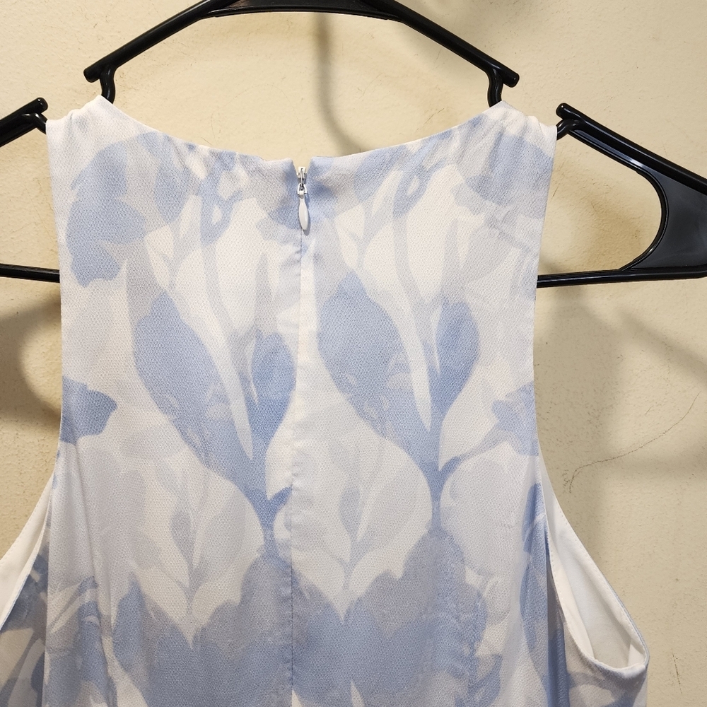 BANANA REPUBLIC Light Blue Lightweight Floral Sleeveless Formal  Dress S - Picture 4 of 11